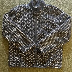 J. Crew Nordic blue and white Fleece Jacket